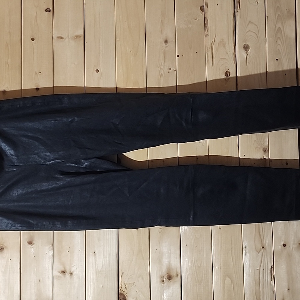 VINCE 100% Lamb Leather Black Pants Straight Leg Size Small